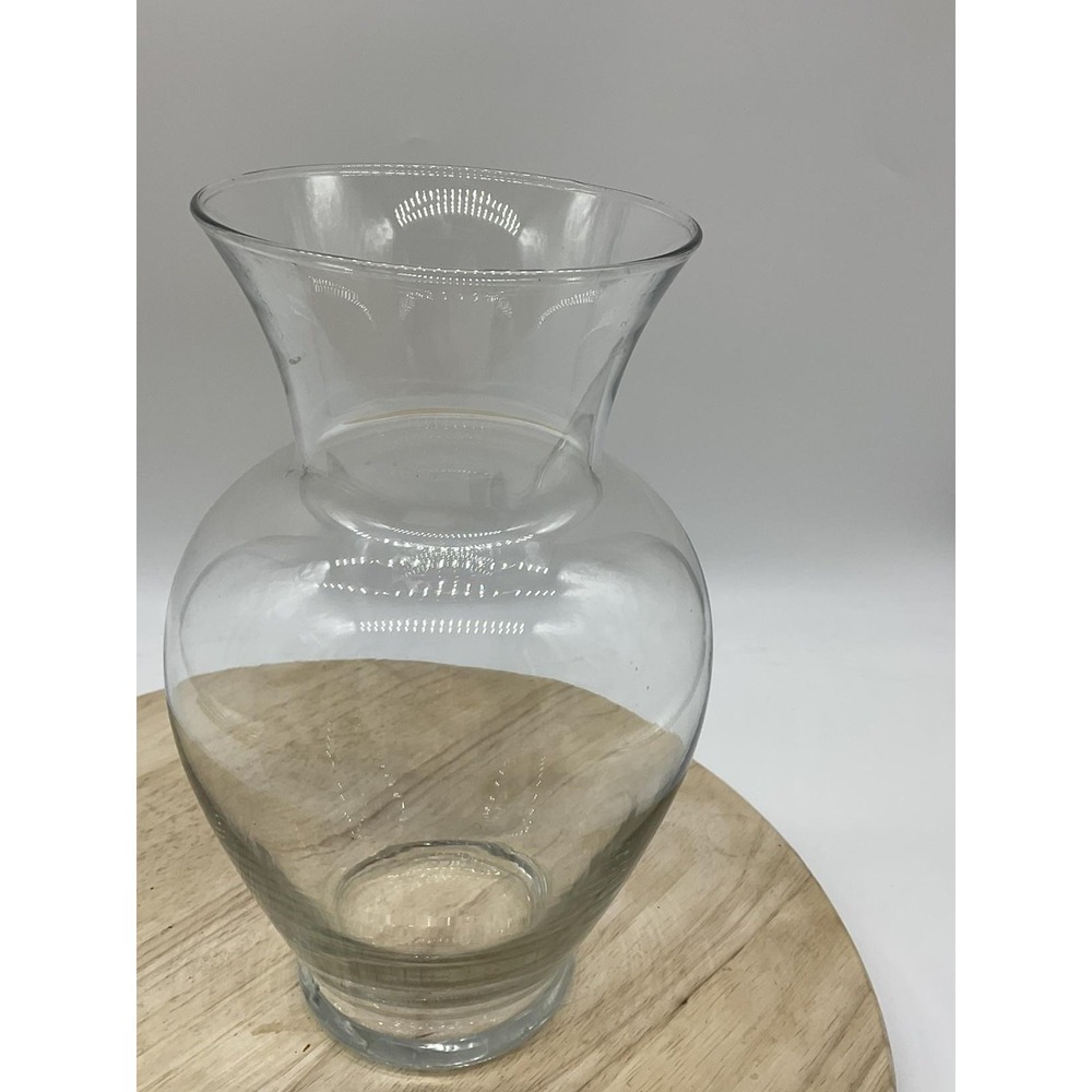 Clear Glass Flower Vase Bulb Shape Large Centerpiece Tabletop Decor Home - Picture 2 of 8